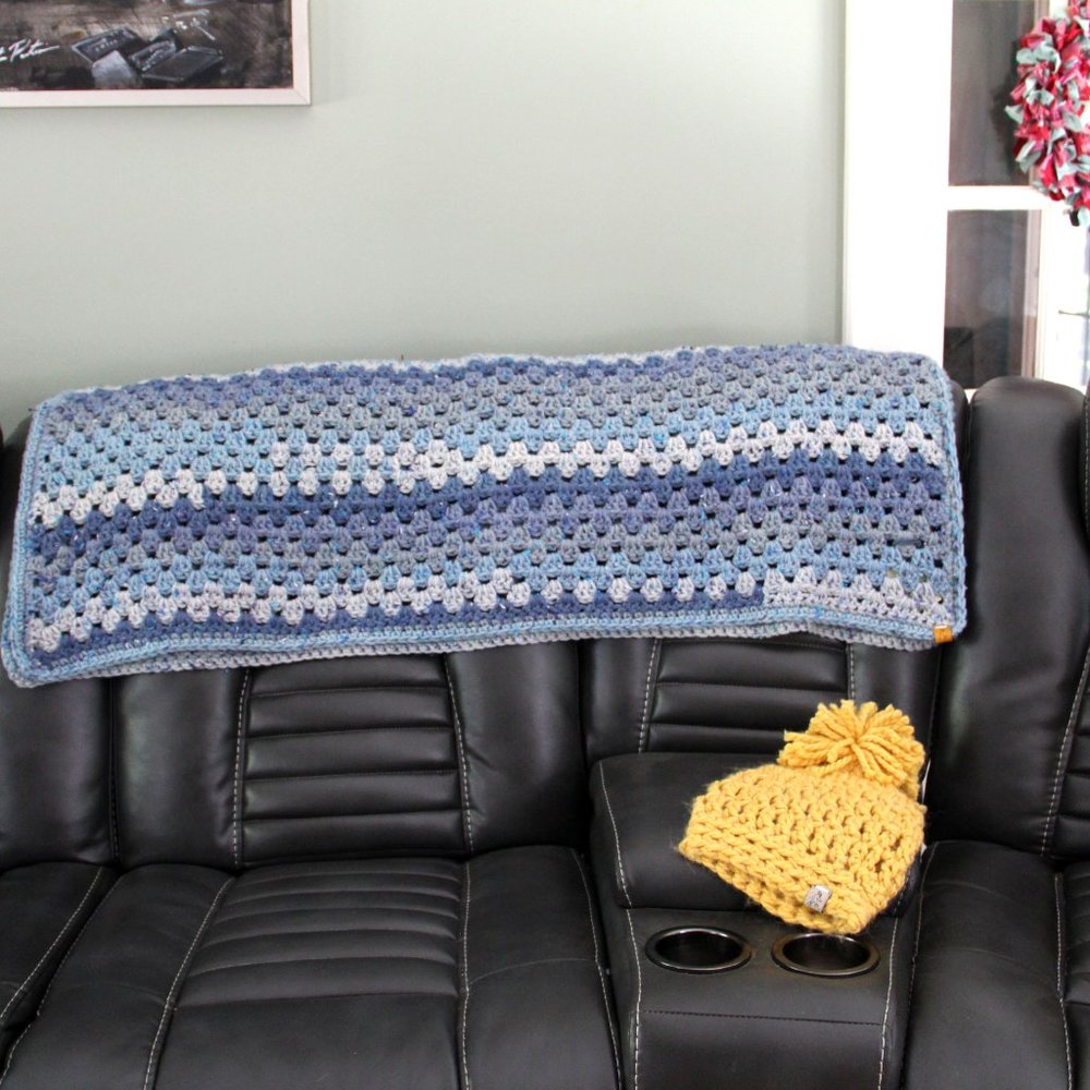 Granny Stripe Crochet Afghan Blanket Throw Baby Crib Cot New Ombre